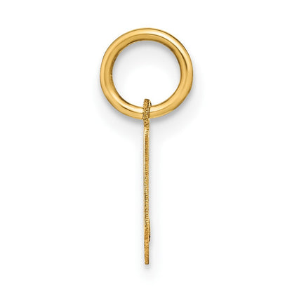 14k Yellow Gold Lowercase Letter V Initial Pendant for Women