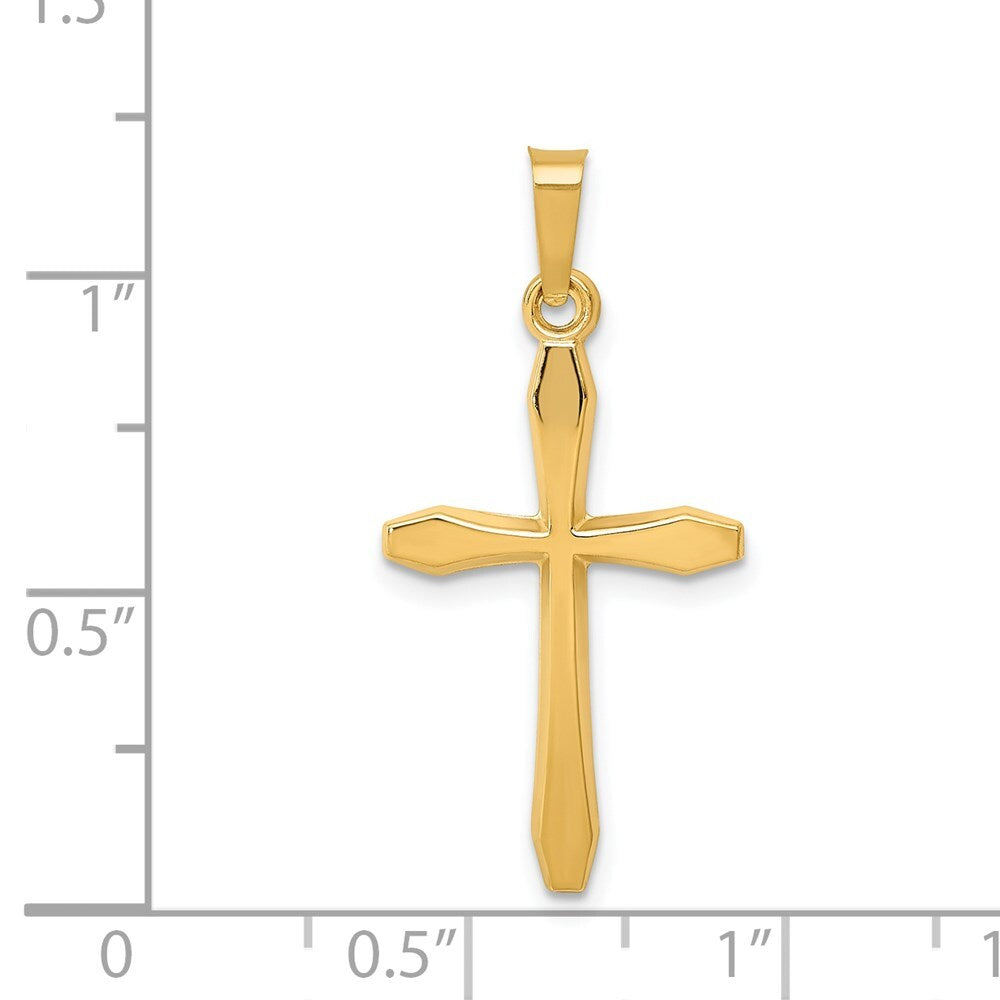 14k Yellow Gold Polished Passion Cross Pendant