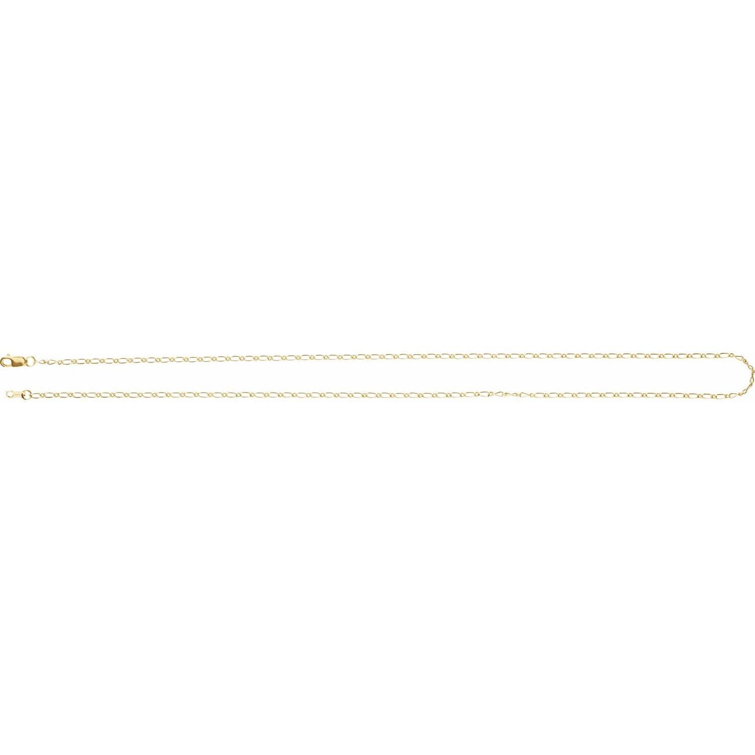 14k Yellow Gold 1.5 mm Figaro 24" Chain Necklace Fine Gift for Women