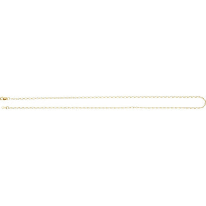 14k Yellow Gold 1.5 mm Figaro 24" Chain Necklace Fine Gift for Women