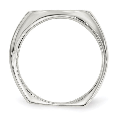 Sterling Silver 18x14mm Open Back Signet Ring Size 9