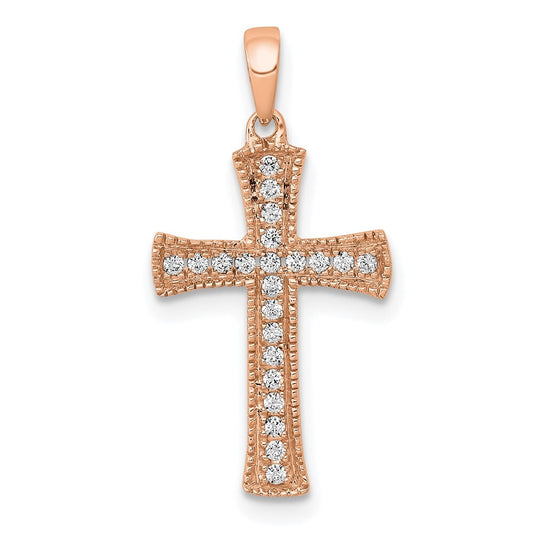 14k Rose Gold Diamond Pendant for Women