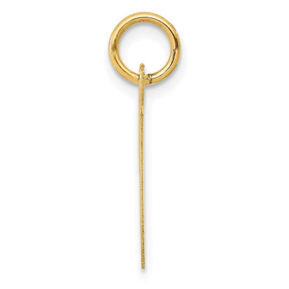 14k Yellow Gold Medium Script Letter T Initial Charm Pendant for Women