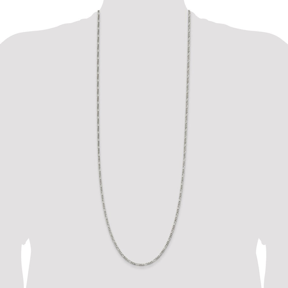 Sterling Silver 2.85mm Figaro Chain