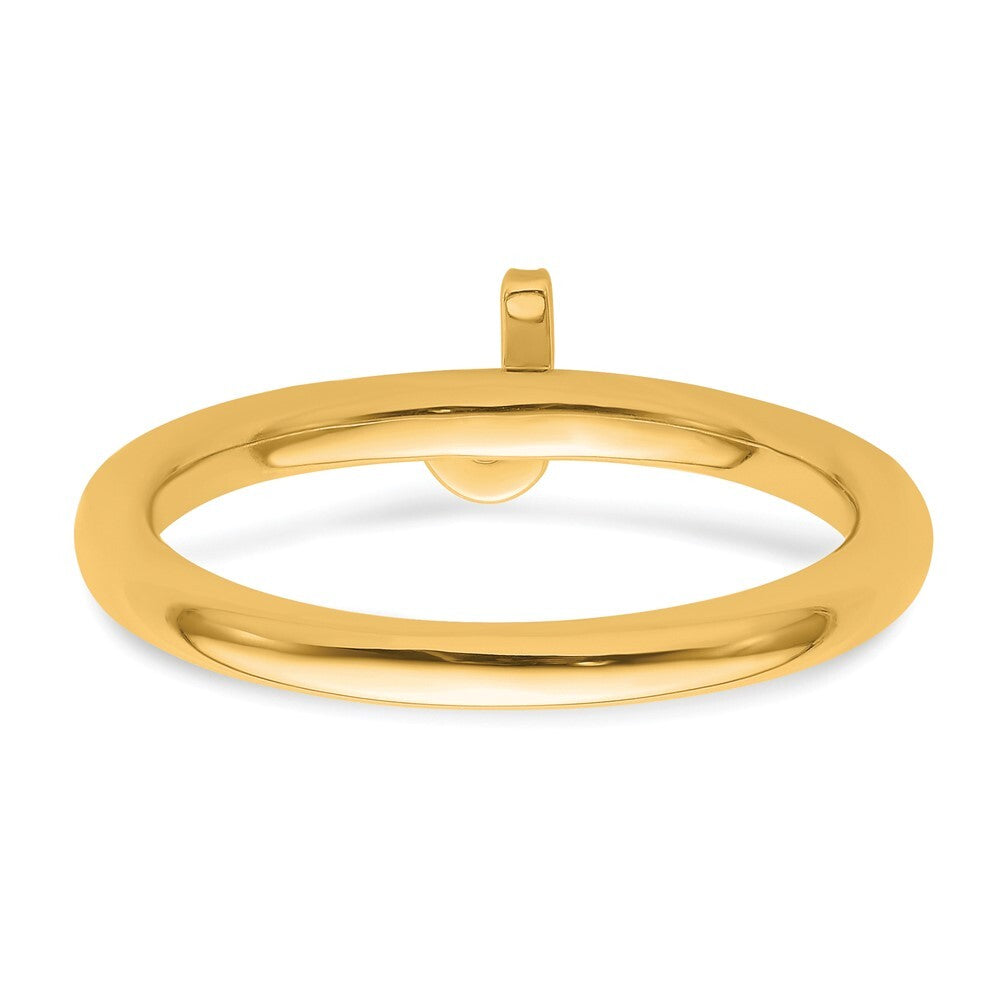 14K Yellow Gold Stackable Diamond Initial J Ring