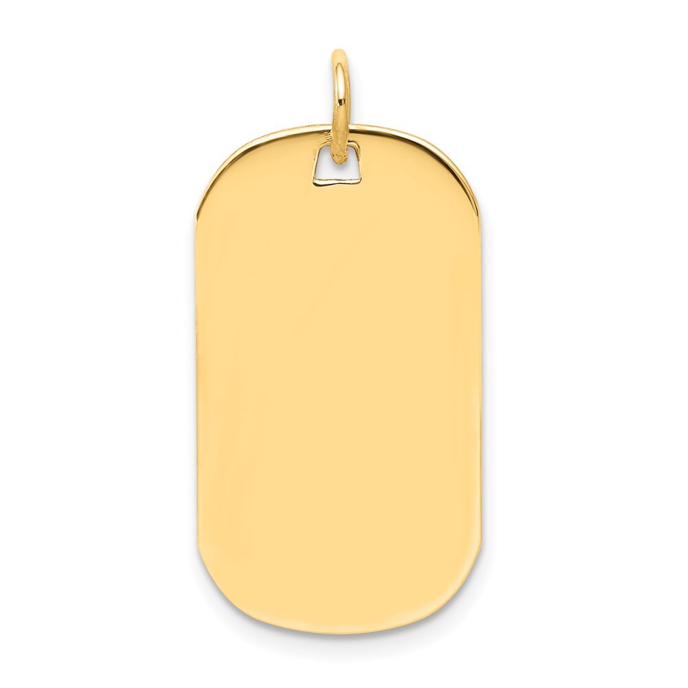 14k Yellow Gold Plain .018 Gauge Engraveable Dog Tag Disc Charm