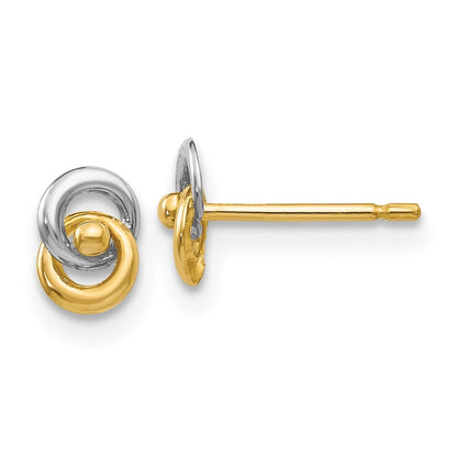 14k Yellow Gold & Rhodium Love Knot Ear