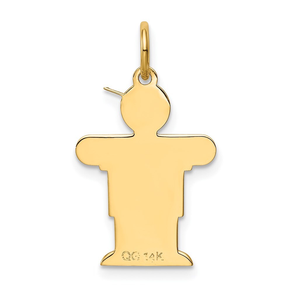 14k Yellow Gold Kid Charm Pendant for Women