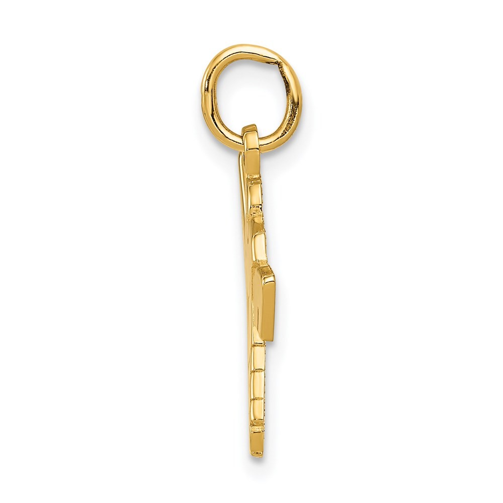 14k Yellow Gold Hockey Goalie Charm Pendant