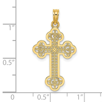 14k Yellow Gold Cut-Out Design Cross Charm