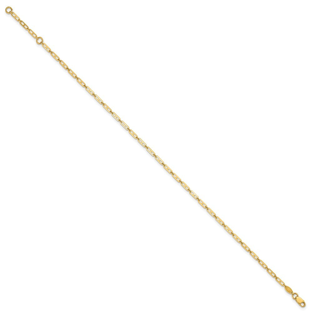 14k Yellow Gold Polished Anchor Link 10" Anklet