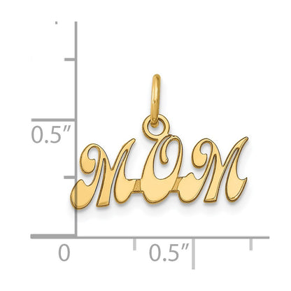 14k Yellow Gold MOM Charm Pendant