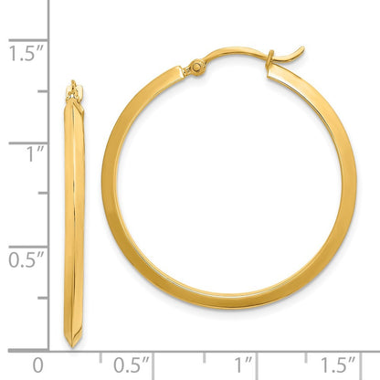 14k Yellow Gold Polished Hoop Earrings