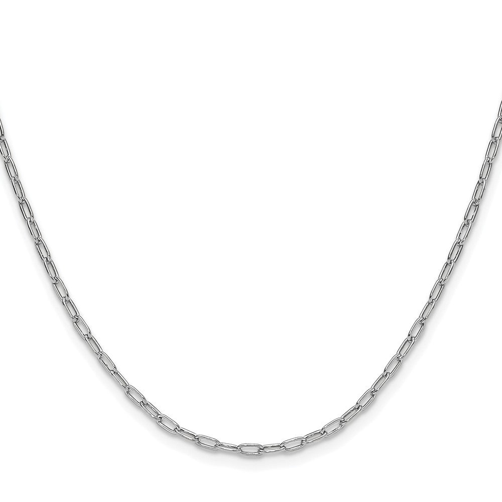14k White Gold 2.2mm Semi-Solid Beveled Paperclip Chain Necklace