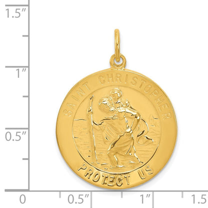 24k Gold-plated Sterling Silver St. Christopher Medal Pendant