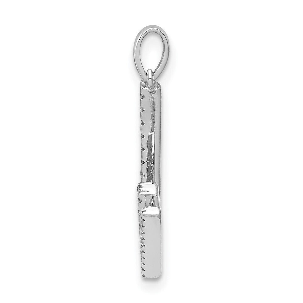 14k White Gold Diamond Letter W Initial Pendant for Women