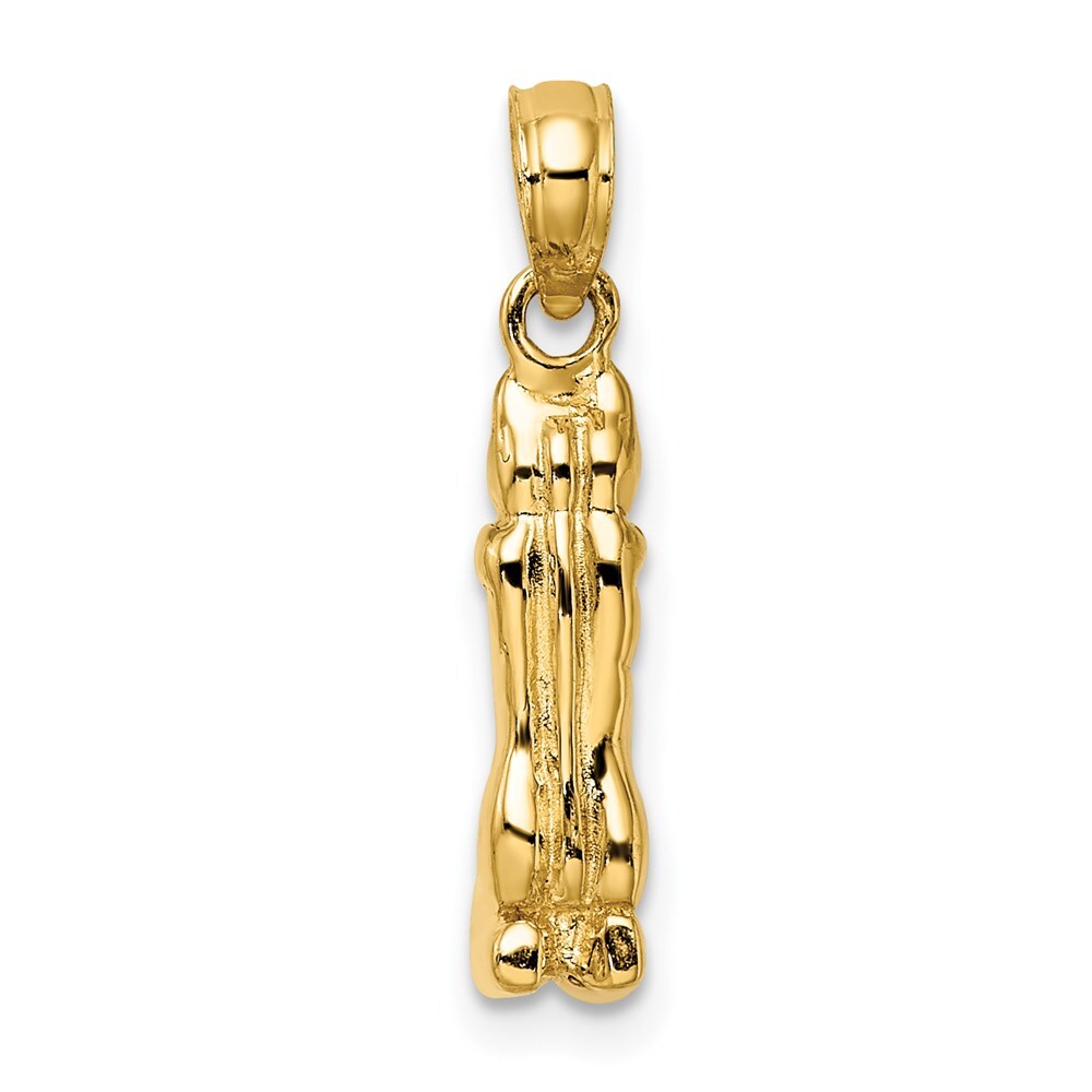 14k Yellow Gold 3D Polished MARCO ISLAND Cat Charm Pendant for Women