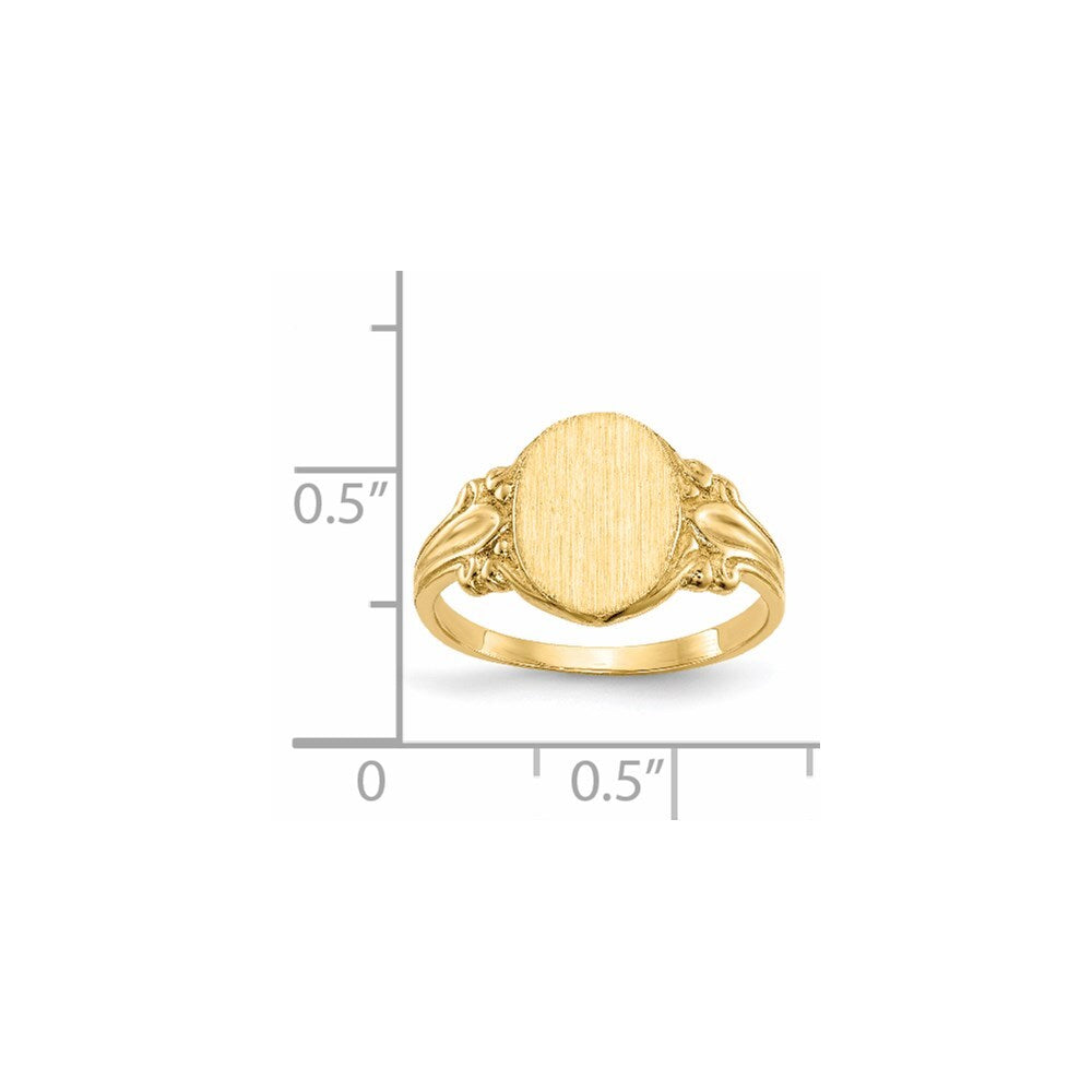 14K Yellow Gold 10.0x8.0mm Closed Back Signet Ring