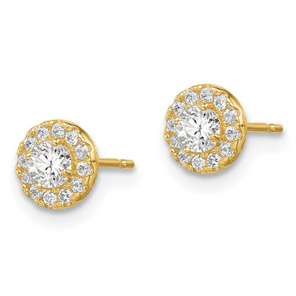 14k Yellow Gold CZ CircleEarrings