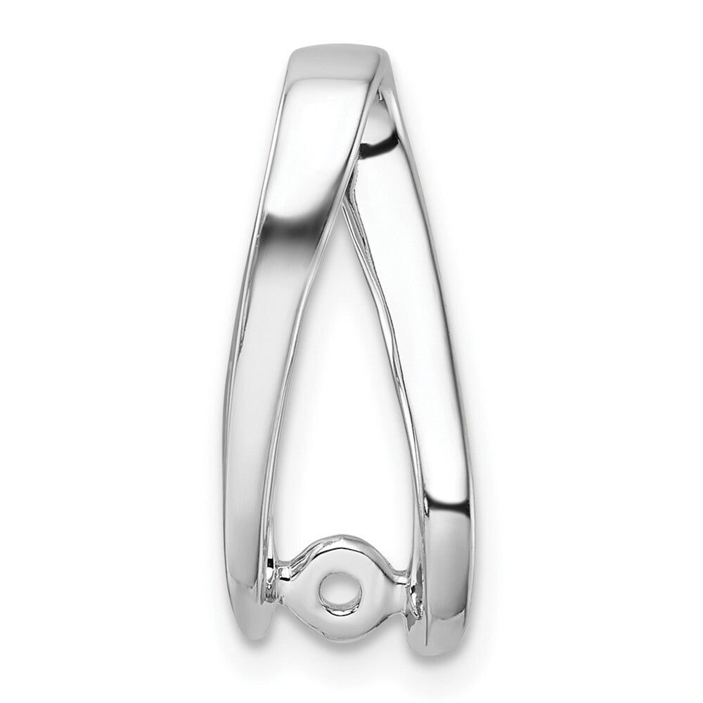 14k White Gold Peg Set Slide Pendant Mounting for Women