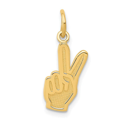 14k Yellow Gold Peace Sign Charm Pendant for Women