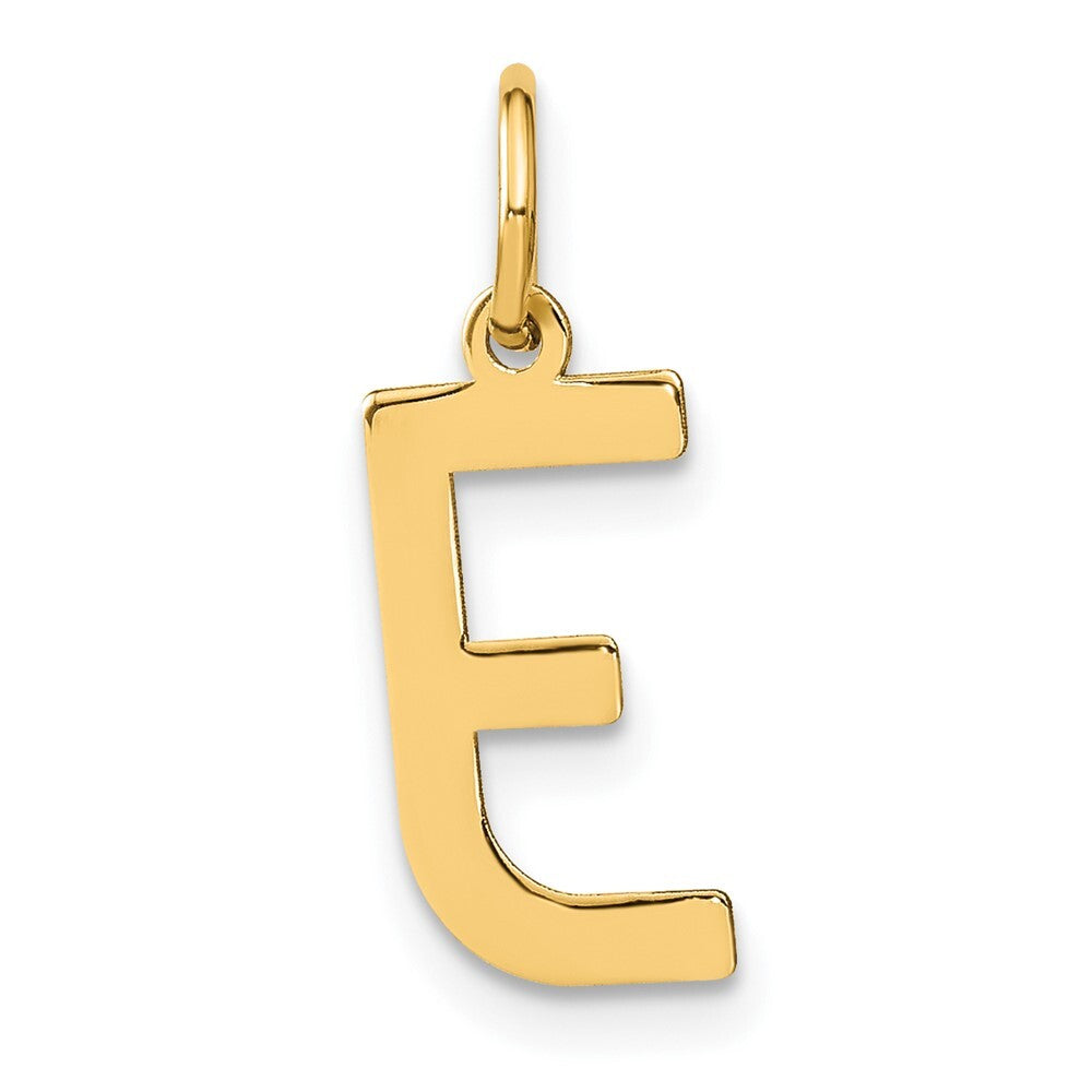 14k Yellow Gold Letter E Initial Pendant for Women
