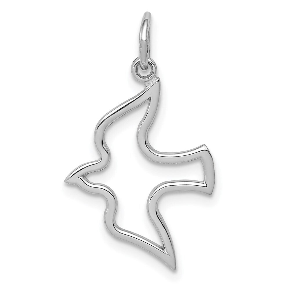 14k White Gold Dove Charm Pendant for Women