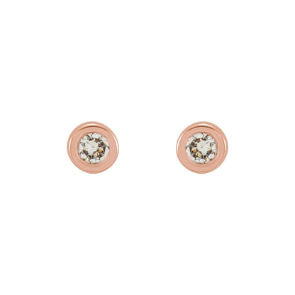 14k Rose Gold .02 CTW Natural Diamond Micro Bezel-Set Stud Earrings