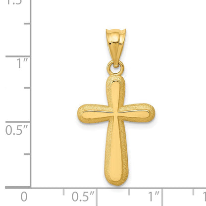 14k Yellow Gold Polished Cross Pendant
