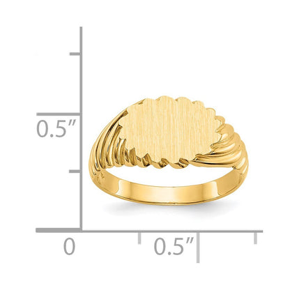 14K Yellow Gold 7.5x10.0mm Open Back Signet Ring