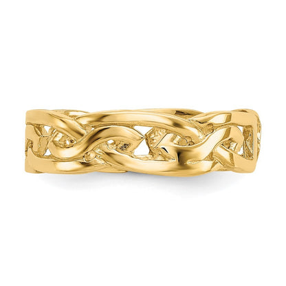 14k Yellow Gold Weave Toe Ring