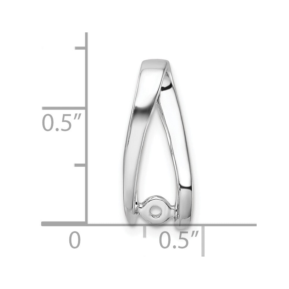 14k White Gold Peg Set Slide Pendant Mounting for Women