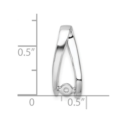 14k White Gold Peg Set Slide Pendant Mounting for Women