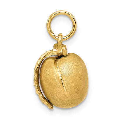 14k Yellow Gold Peach Charm Pendant