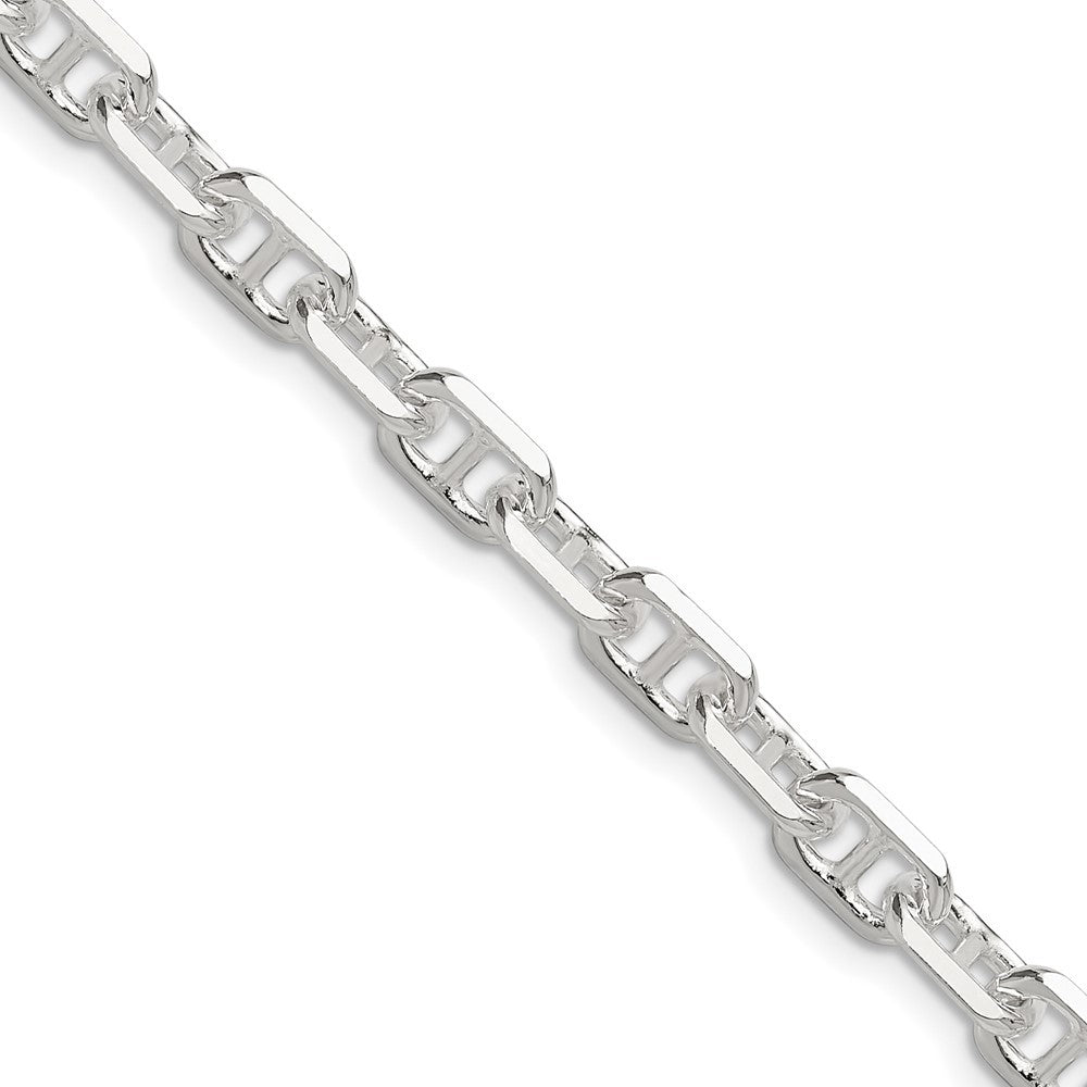 Sterling Silver Polished and Diamond-Cut 5.5mm Mariner Link Chain Necklace