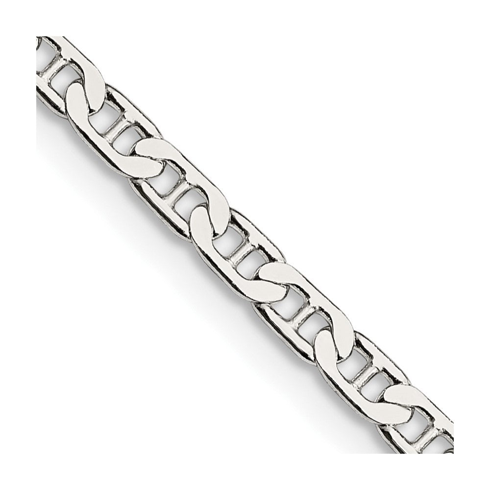 Sterling Silver 3mm Flat Anchor Chain Necklace