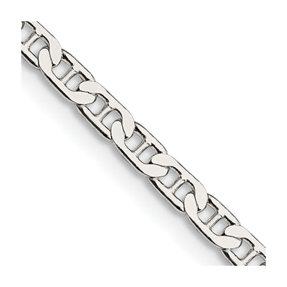Sterling Silver 3mm Flat Anchor Chain Necklace
