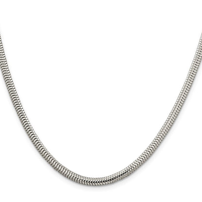 Sterling Silver 4mm Round Snake Chain Necklace