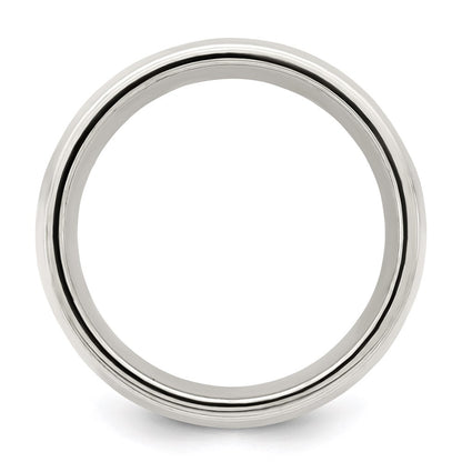 Sterling Silver 9mm Comfort Fit Half Round Milgrain Size 6.5 Band Ring