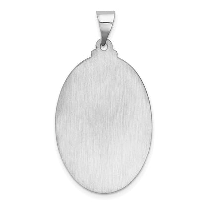 14k White Gold Polished/Satin St Christopher Medal Hollow Pendant for Women