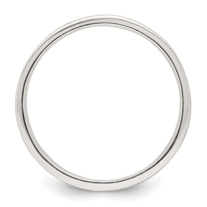 Sterling Silver Polished Oxidized Patterned Men's Band Ring