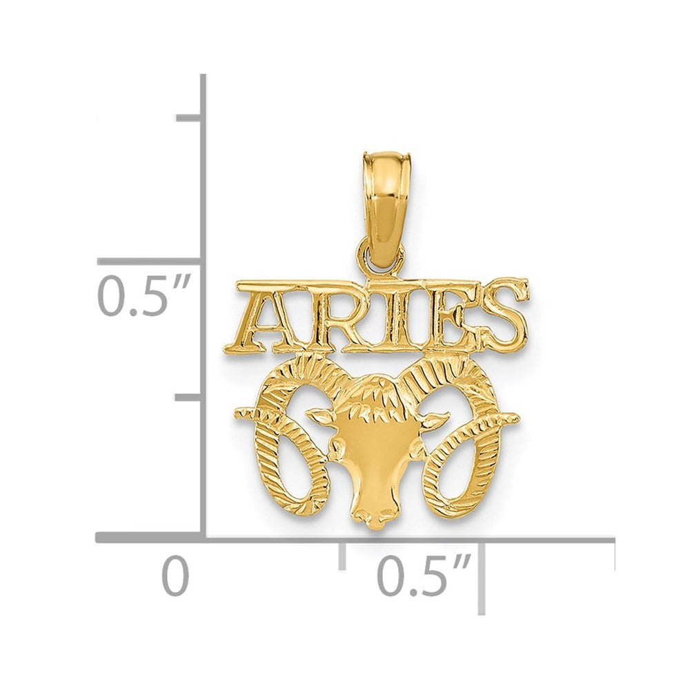 14k Yellow Gold ARIES Zodiac Charm