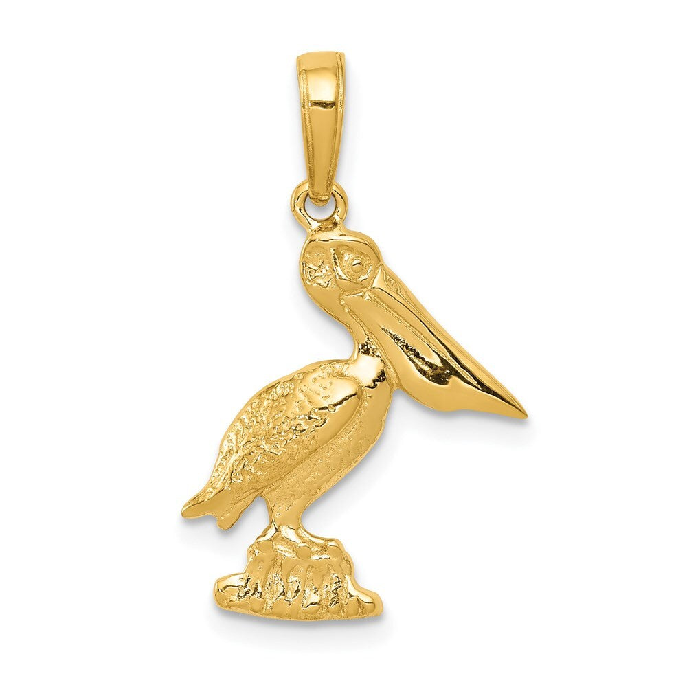14k Yellow Gold Pelican Pendant for Women
