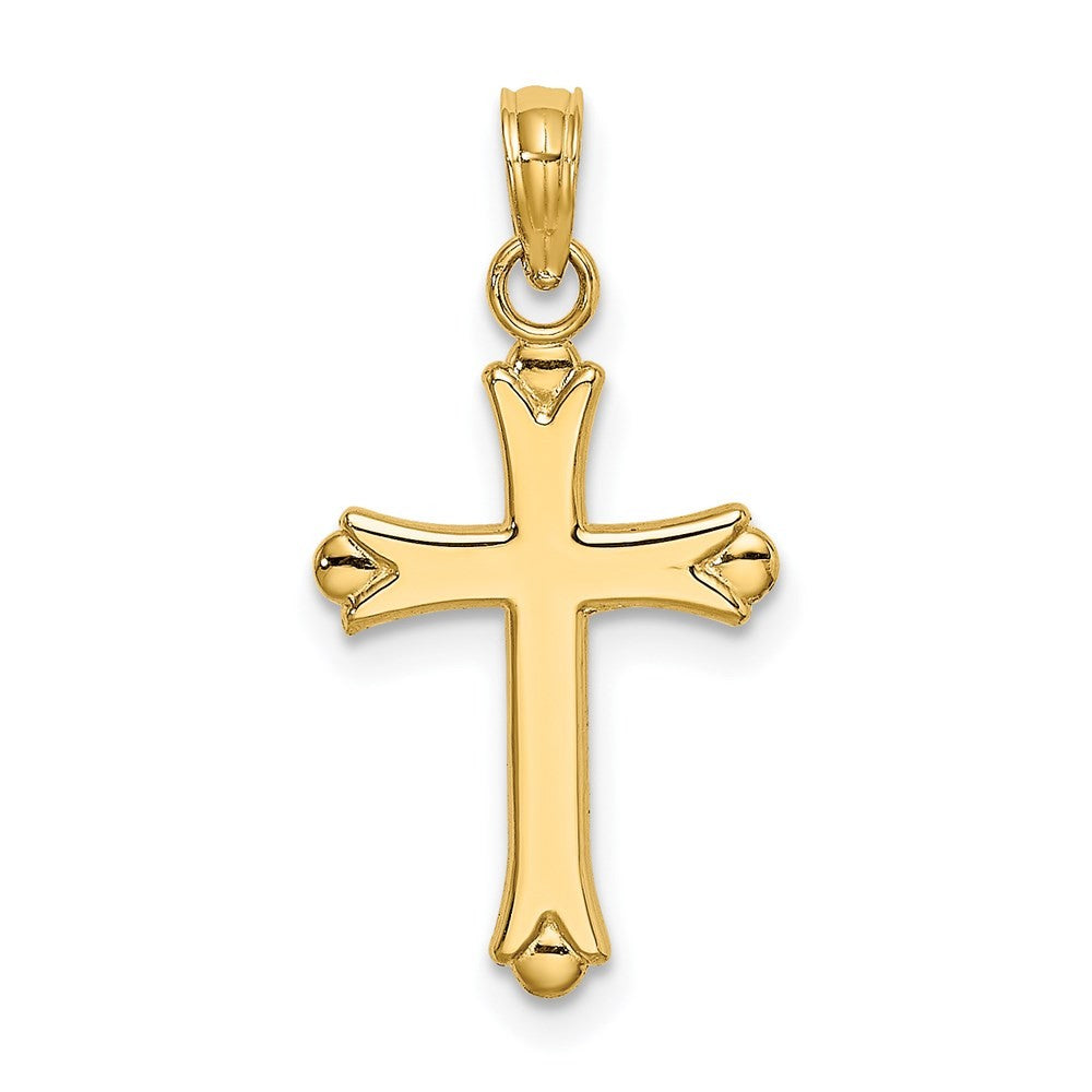 14k Yellow Gold 2-D Polished Cross Charm