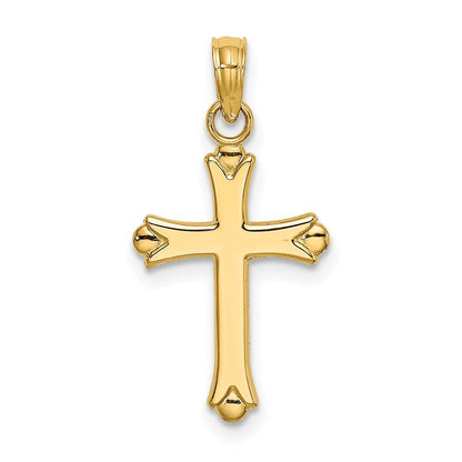 14k Yellow Gold 2-D Polished Cross Charm