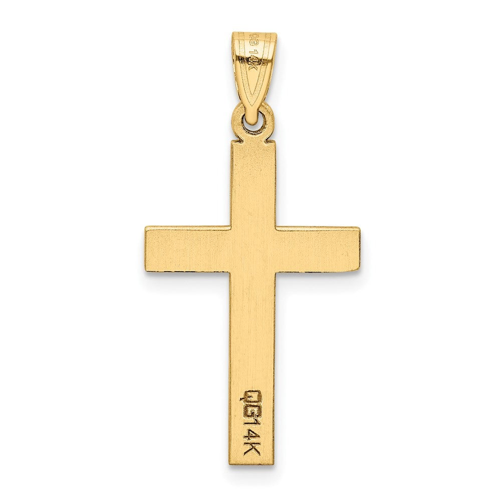 14k Yellow Gold Sandblasted Cross Pendant