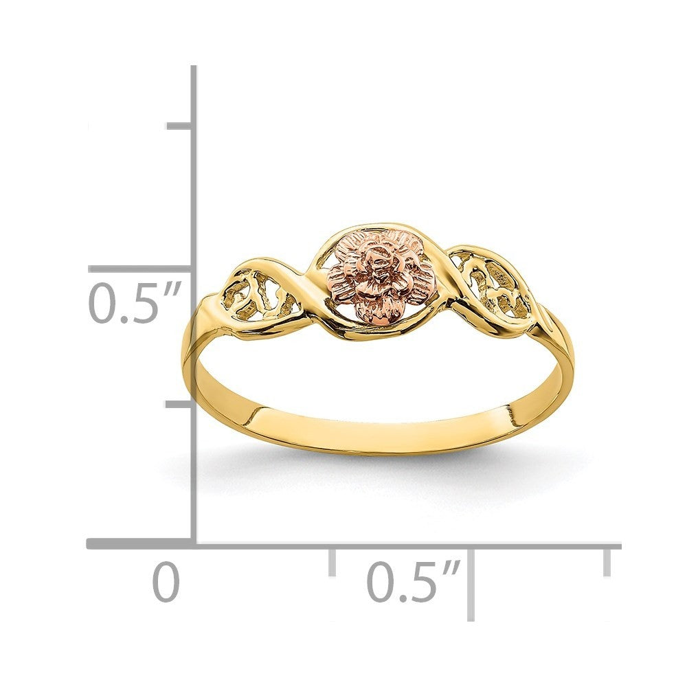 14K Two-tone Gold Flower Ring