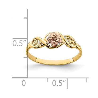 14K Two-tone Gold Flower Ring