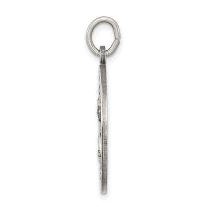 Sterling Silver Antiqued St. Theresa Medal Pendant