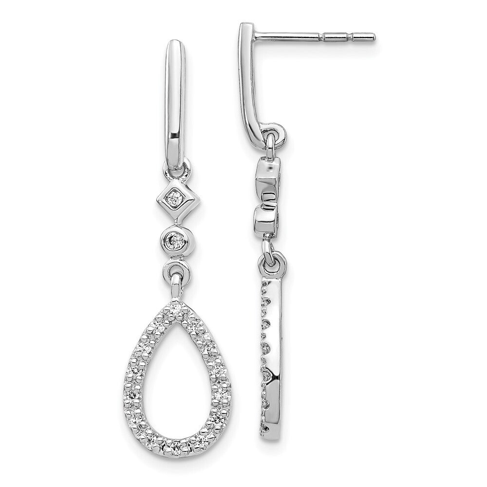 14k White Gold Diamond Teardrop Drop & Dangle Earrings